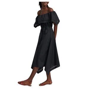 Theory Black off-the-shoulder dress